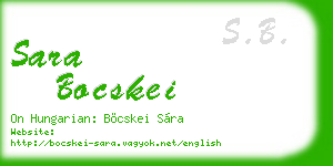 sara bocskei business card