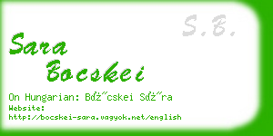 sara bocskei business card